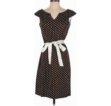 Cluse Casual Dress - Wrap: Brown Polka Dots Dresses - Women's Size 4