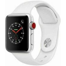 Apple Watch Series 3 - 38mm - Silver Case - White Sport Band (GPS + Cellular)