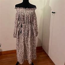 Zimmermann Dresses | 31 Final Sale Zimmerman Off Shoulder Dress Embroidered Pockets& Long Sleeve | Color: Black/Cream | Size: M