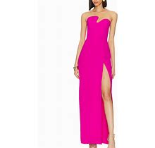 Amanda Uprichard Dresses | Amanda Uprichard Strapless Puzzle Gown Long Dress In Dark Hot Pink | Color: Pink | Size: Xs