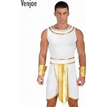 Mens Halloween Egyptian Pharaoh Cosplay Costume Adult Ancient Egypt King Fancy Dress Outfit Carnival