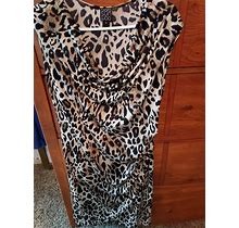 CLARA SUN WOO Leopard Print Faux Wrap Dress MADE IN USA M