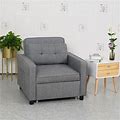 Convertible Chair Bed Sofa Sleeper 3-In-1 Linen Fabric Light Gray - 30.70" X 31.50"