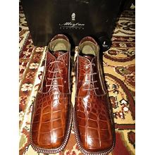 Mezlan Platinum $1500 Brown Alligator Crocodile Ankle Boot Formal Shoes Sz 10 m
