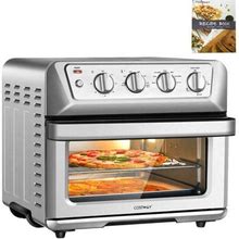 Costway Silver Air Fryer Toaster Oven 1800W Countertop Convection Oven W/ Recipe 21.5Qt