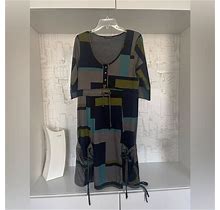 Parmo & Sinyorita Dresses | Parmo & Sinyorita 3/4 Length Sleeves Midi Dress Size 44 (Medium, 6-8) | Color: Blue/Gray | Size: 44