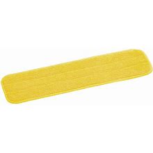 Lavex 18" Yellow Microfiber Hook & Loop Wet / Dry Mop Pads