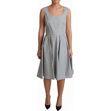Dolce & Gabbana Dresses | Dolce & Gabbana Chic Polka Dotted Sleeveless A-Line Women's Dress | Color: Gray | Size: Various