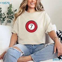 Gildan Vintage Lucky 7 Ball Graphic T Shirt Collection - Retro Y2K Clothing Shirt - New Women | Color: White | Size: M