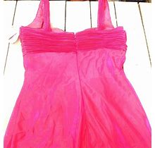 Evening Gown Pink Halter Neck Size 6 Satin Rouge Dress Numbered