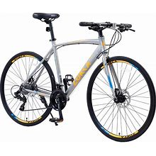 ZUKKA 700C Road Bike For Adult,24-Speed Unisex Hybrid Road Bicycle, Alloy Frame/Dual-Disc Brakes/Multiple Colors(US In Stock)
