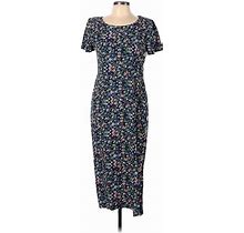 Maggy London Casual Dress - Sheath: Blue Print Dresses - Women's Size 10