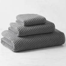 Textured Towel Collection, Bath Towel, Pewter | Williams Sonoma