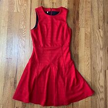 Anthropologie Dresses | 4C 4.Collective Anthropologie Fit Flare Dress Red | Color: Red | Size: 6