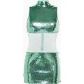 David Koma - Sequin Mini Dress - Women - Polyester/Polyamide/Viscose/Polyester - 8 - Green