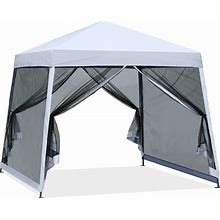 ABCCANOPY Stable Pop Up Outdoor Canopy Tent With Netting Wall, White