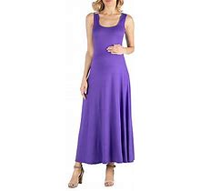 24/7 Comfort Apparel Slim Fit A Line Sleeveless Maxi Dress | Purple | Maternity 3X | Dresses Maxi Dresses
