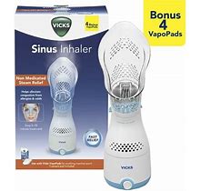 Vicks Non Medicated Steam Sinus Inhaler With 4 Bonus Vapopads, For Allergies And Colds, White, Vih200