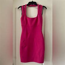 Guess Dresses | Guess Los Angeles Hot Pink Halter Dress, Size 4 | Color: Red | Size: 4