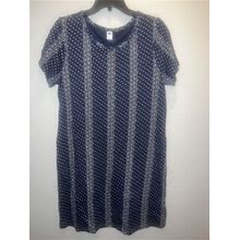Old Navy Short Sleeve Cotton T-Shirt Dress Sz L Blue