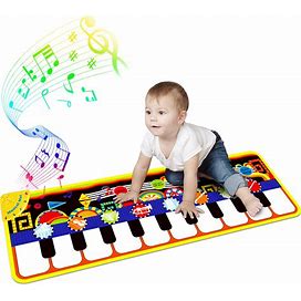 Renfox Baby Piano Mat With 25 Music Sounds, Kids Musical Playmat, Early Education Development Birthday Gift Music Toy For 1 2 3 Year Girls Boys,