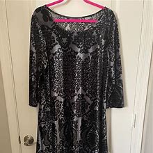 Lbisse Dresses | Velvety Elegant Dress | Color: Black/Gray | Size: 2X