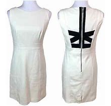 Laundry By Design Size 8 Sheath Dress Ivory Sleeveless Minimalist
