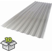 Suntuf 26 in. X 6 ft Solar Control Silver Polycarbonate Roof Panel, 10Pk 400988
