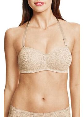 Wacoal Halo Lace Convertible Underwire Bra In Naturally Nude At Nordstrom, Size 32Dd