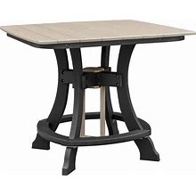 OS Home And Office Model Counter Height Square Table In Weatherwood With Black Base
