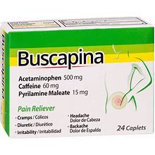Buscapina Pain Relief Caplets - Acetaminophen - 24Ct