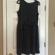 Danny & Nicole Dresses | Polka Dot Sleeveless Dress (Zip In Back) | Color: Black | Size: 16