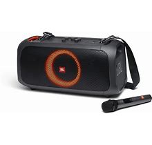 JBL Partybox On-The-Go Portable Party Speaker With Built-In Lights Black (Renewed) (With Microphone)
