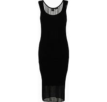 PINKO - Ribbed-Knit Layered Midi Dress - Women - Elastane/Polyamide/Polyester/Cotton - M - Black