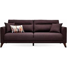 Enza Home Alto 3-Seater Fabric & Wood Sofa Bed In Purple/Brown, Sofabeds