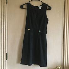 H&M Dresses | H & M Faux Suede Little Black Mini Dress Xs Us 2 | Color: Black | Size: 2