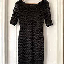 Connected Apparel Dresses | Connected Apparel Black Sequin Sheath Dress | Color: Black | Size: 6