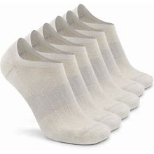 Busy Socks Men's Comfort Merino Wool Running Socks,6 Pack,Large,White