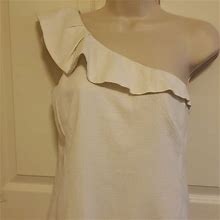 Ann Taylor Dresses | Ann Taylor Off Shoulder Textured Dress 6P | Color: White | Size: 6P
