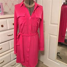 Calvin Klein Knit Shirt Dress In Magenta | Color: Pink | Size: S