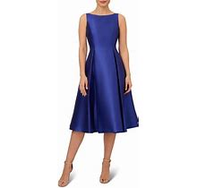 Adrianna Papell Sleeveless Mikado Fit & Flare Midi Dress In Neptune At Nordstrom, Size 4