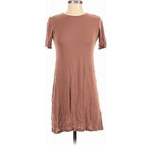 H&M Casual Dress - A-Line: Brown Solid Dresses - Women's Size X-Small