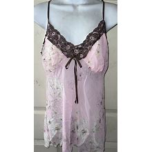 Poetry Clothing Pink And Brown Floral Design Sexy Top 2XL New