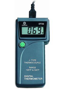 Comark DT33 Hand Held Type J Digital Thermometer, -125 To 500 Degrees F, Interchangeable Probes