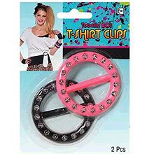 Amscan Awesome 80'S Party Round T-Shirt Clip Fashion Accessories, Plastic, , Pack Of 2 Costume