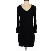 Old Navy Casual Dress - Sweater Dress V-Neck Long Sleeve: Black Dresses - Women's Size Small