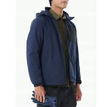 Men Ski Jackets Removable Hooded Raincoat With Fleece Snow Coat Warm Waterproof Mountain Windbreaker,M