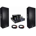 Rockville Tube Amplifier/Home Stereo Receiver+(2) Dual 15 3000W 3-Way Speakers