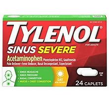 Tylenol Sinus Severe Daytime Caplets With Acetaminophen, Guaifenesin & Phenylephrine Hcl, 24 Ct
