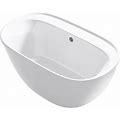 Sterling Spectacle 34.25-In X 60.1875-In White Acrylic Oval Freestanding Soaking Bathtub (Center Drain) | 95337-0